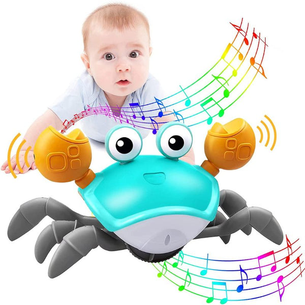 Jouets pour bébés crabes rampants avec jouets de crabe lumineux et